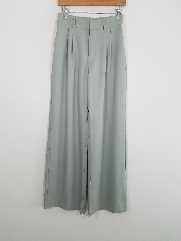 Abercrombie & Fitch High Rise Wide Leg Pants Green Size S